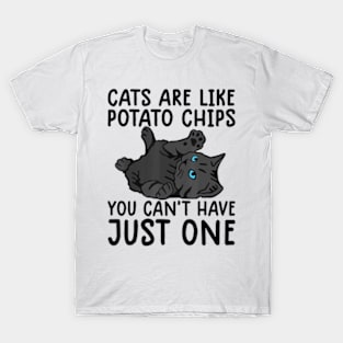 Cats Are Like Potato Chips Cat Lovers Kitty T-Shirt